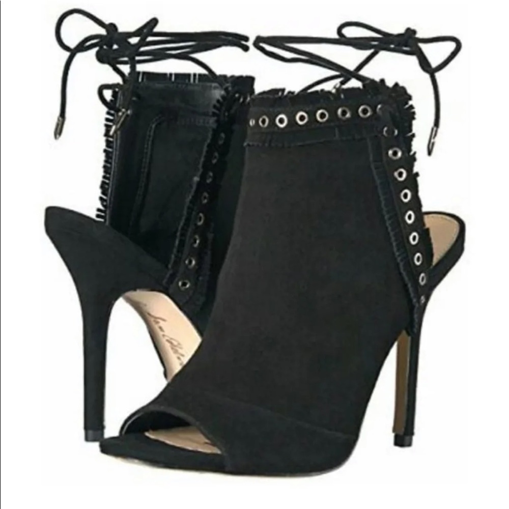 Sam Edelman peep toe bootie suede black